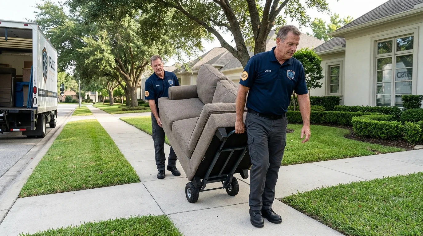 Local residential moving crew loading furniture in Camp Hill, PA